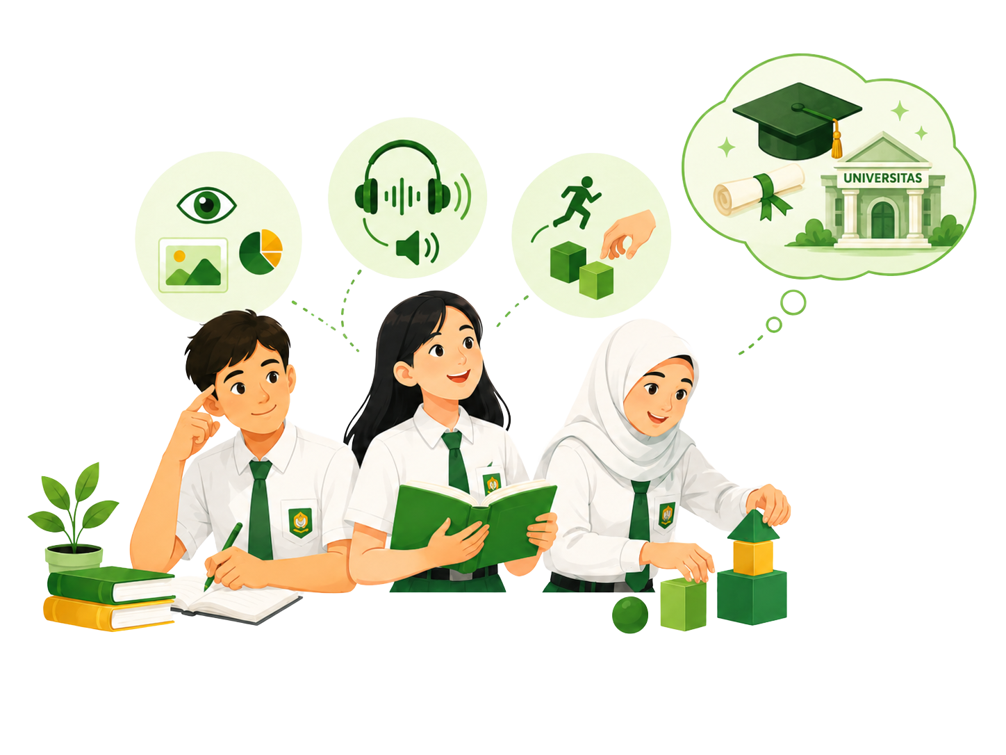 Ilustrasi gaya belajar siswa TALENTA